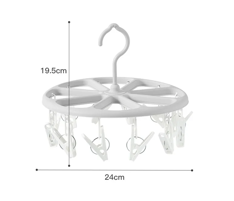 SOLELY Factory's Hot Sale Round  Hanging Drying Rack with 12 Clips hanger Wardrobe Balcony Bathroom Living room