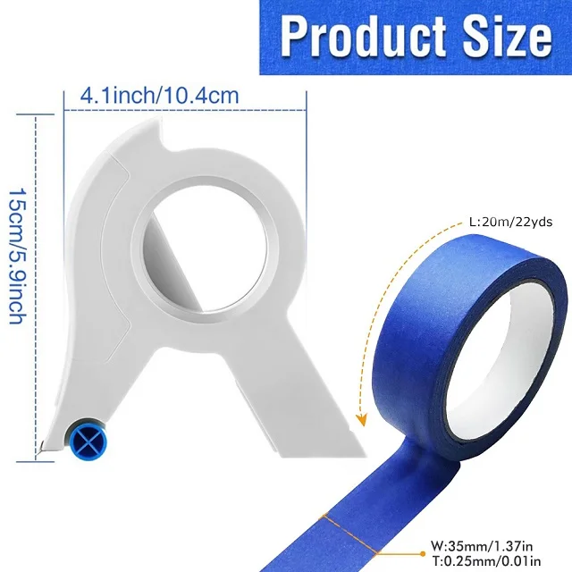 Masking Paint Tape Applicator Portable Masking Paint Tape Dispenser Cutter Tightly Seals Tape Onto Various Surfaces