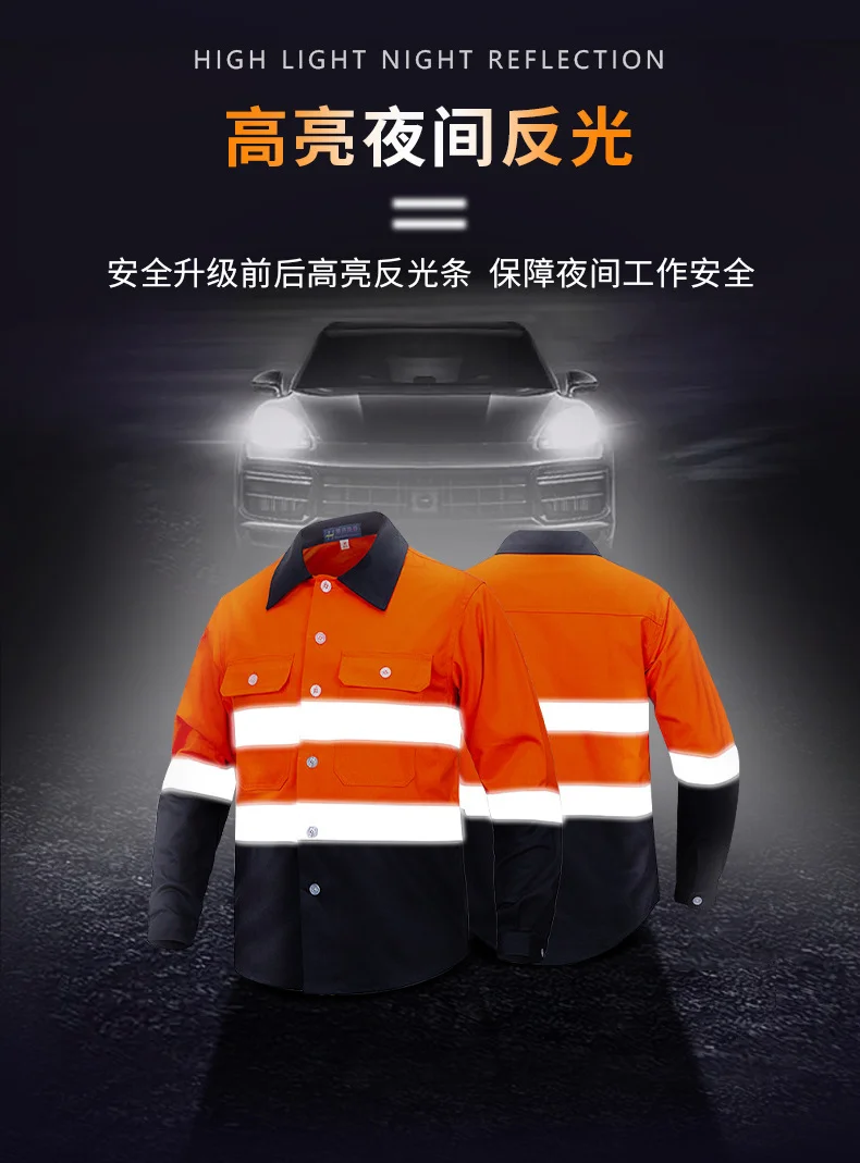 Custom OEM Men Overalls Reflective Safety Workwear Construction Coverall Workwear
