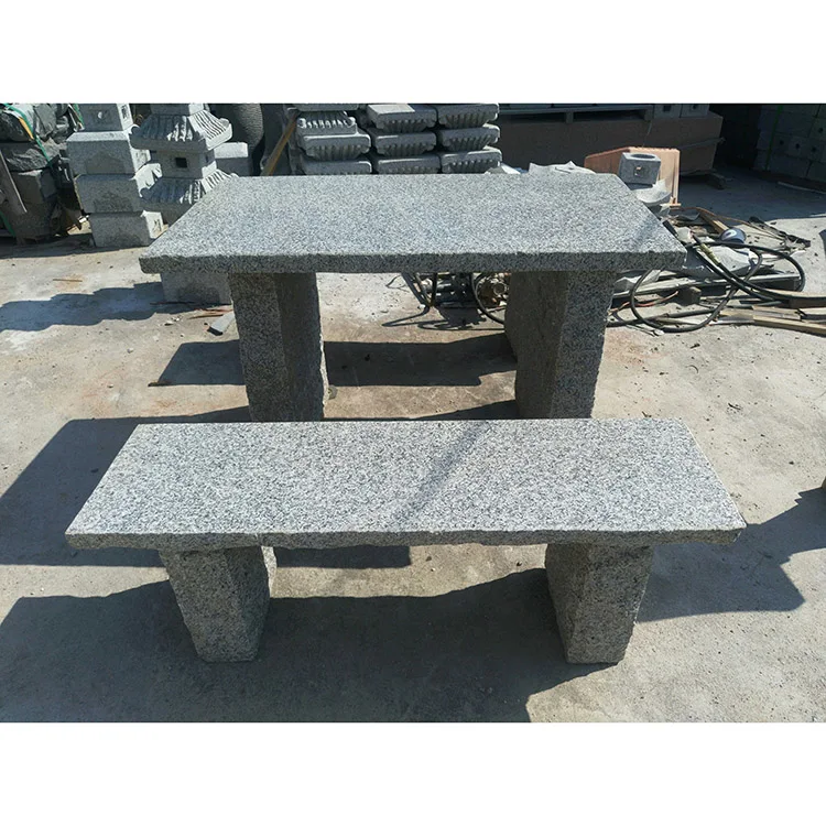 GCF431 Landscape Outdoor Granite Table And Bench Set