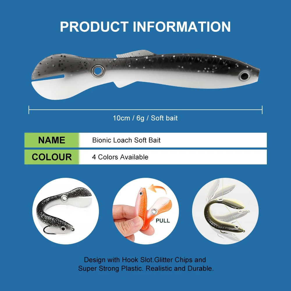 ESFISHING New 2022 Soft Bait Bionic Loach Swimbait Simulate Fishing Soft Lure