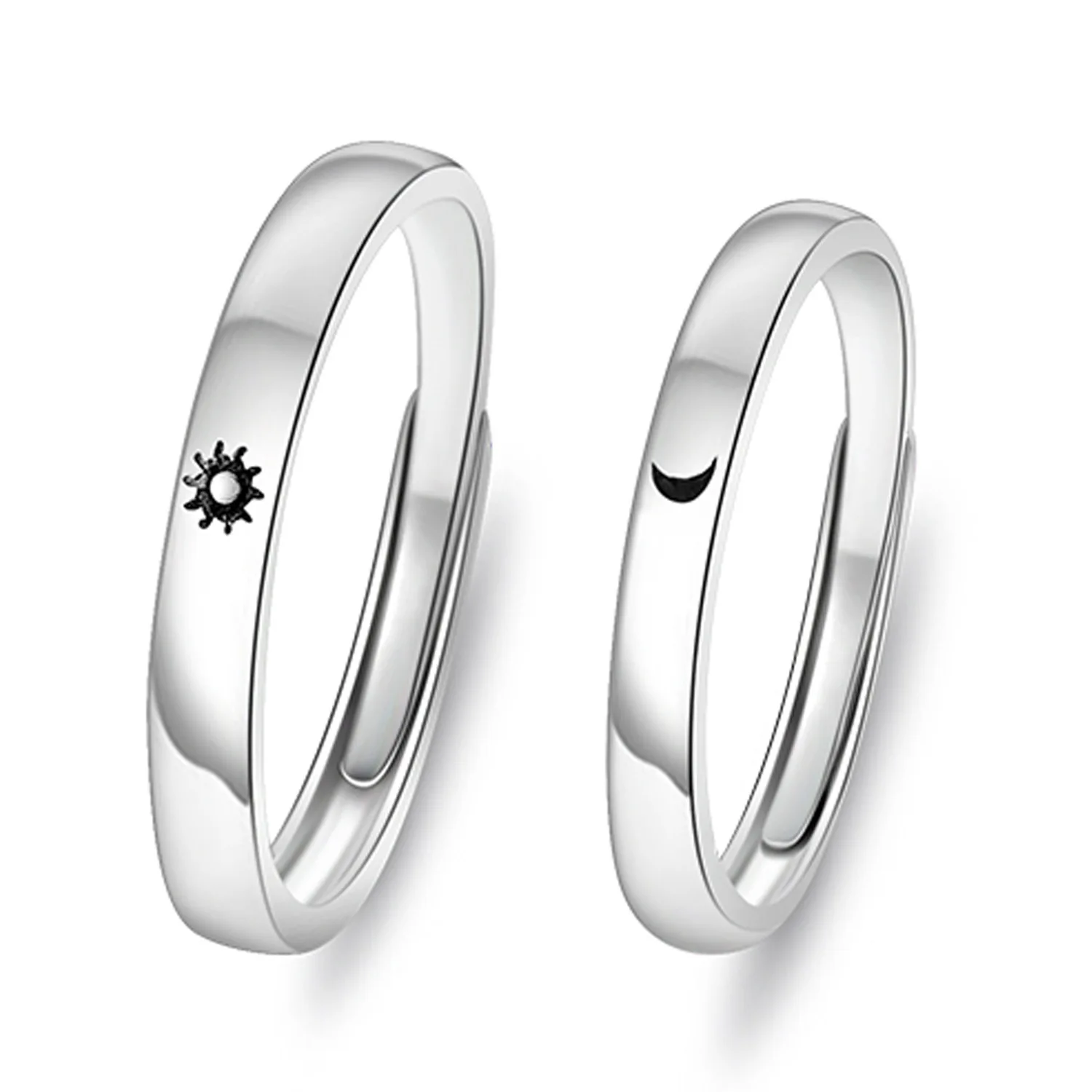Simple Adjustable Lover Rings Sun And Moon Couple Rings Wedding Rings Gifts  Ins | Fruugo NO