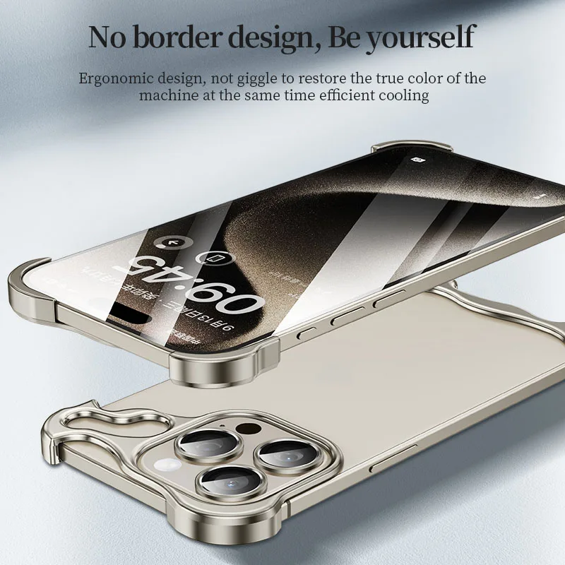 Irregular Aluminum Shells Metal Phone Case with Camera Lens Protector Bumper Cover for iPhone 17 Pro Wholesale Phone Accessories