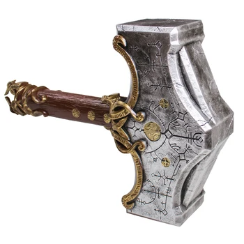 1:1 Resin God of War Ragnarök Thor Hammer Axe Hammer Game Cosplay Props  Gift 1PC