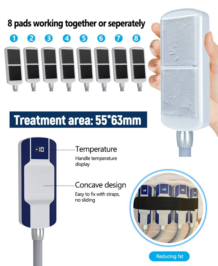 8 Pads Cryo Lipolysis Cryotherapy Fat Freezing Body Sculpting Machine 20 Discover the professional 8 Pads Cryo Lipolysis Cryotherapy Machine for non-invasive fat freezing, body sculpting, slimming, and advanced cryotherapy contouring treatments for salons and med spas. 8 Pads Cryo Lipolysis Cryotherapy Fat Freezing Body Sculpting Machine