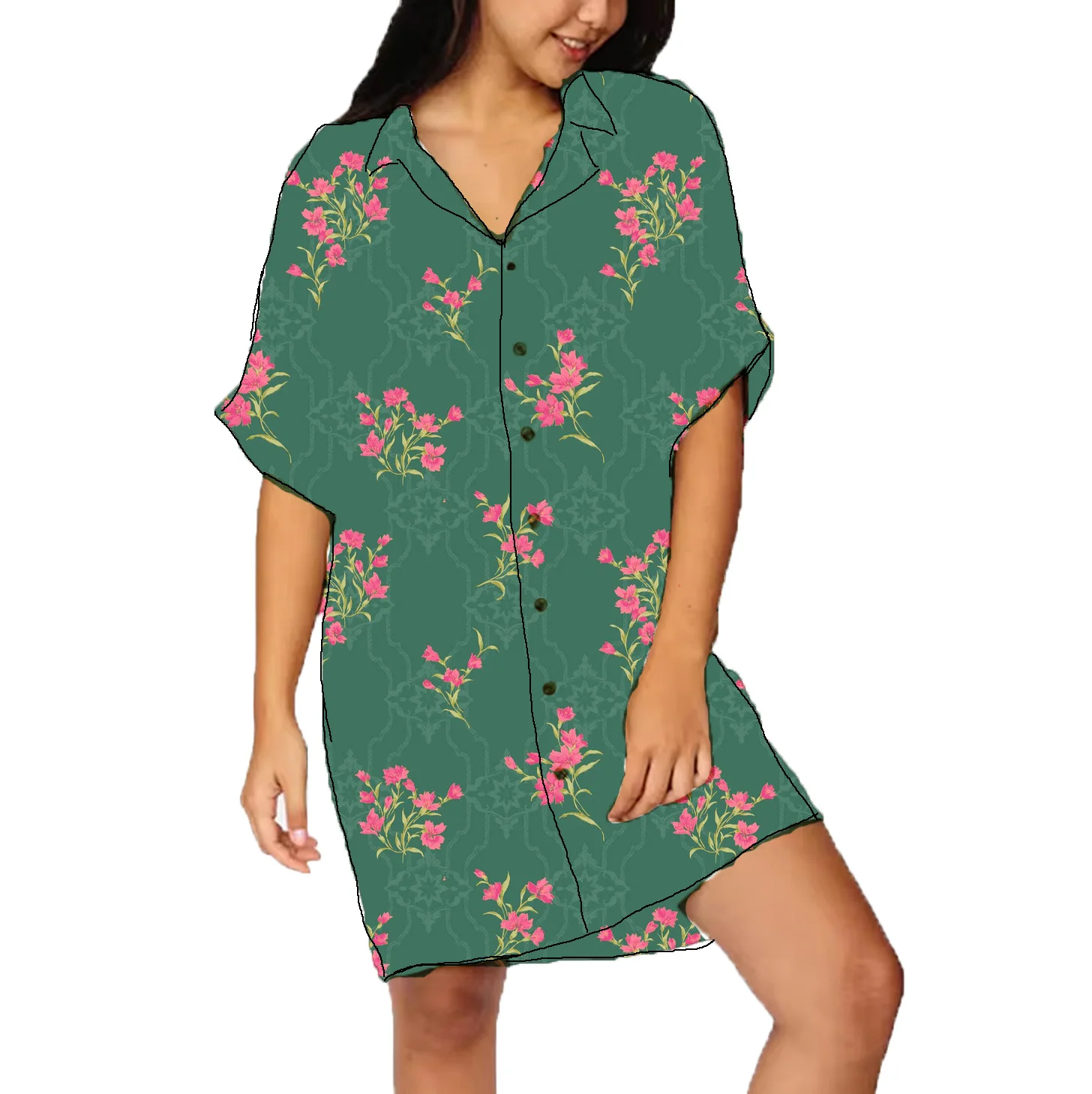 black under slips for dresses Black Long Sleeve And Shirt Length Under Dress Slip On Top 5XL [+$ 6.99] / Black main image 0
