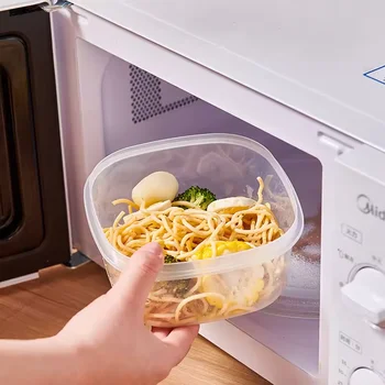 7pcs Plastic Food Storage Box Rainbow Microwave Refrigerator Available With Lid Lunch Box Bpa Free Space Saving