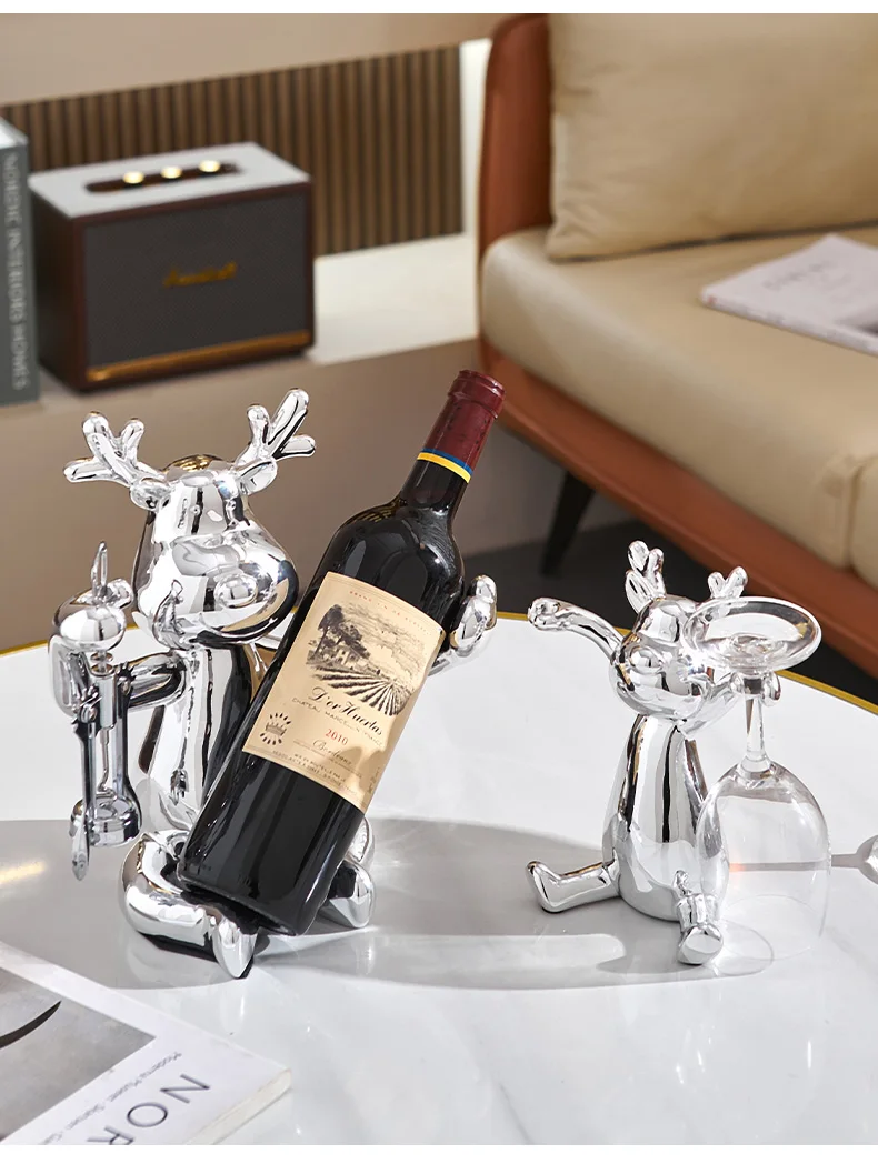 Elk Wide Rack Light Luxury Elk Red Wine Rack Decoration Tv Cabinet Table Wine Glass ...