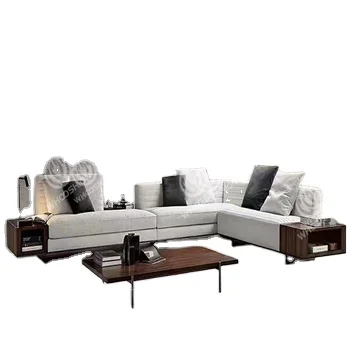 Foshan voyage custom color villa velvet fabric sofa set modern Italian luxury villa furniture sofa