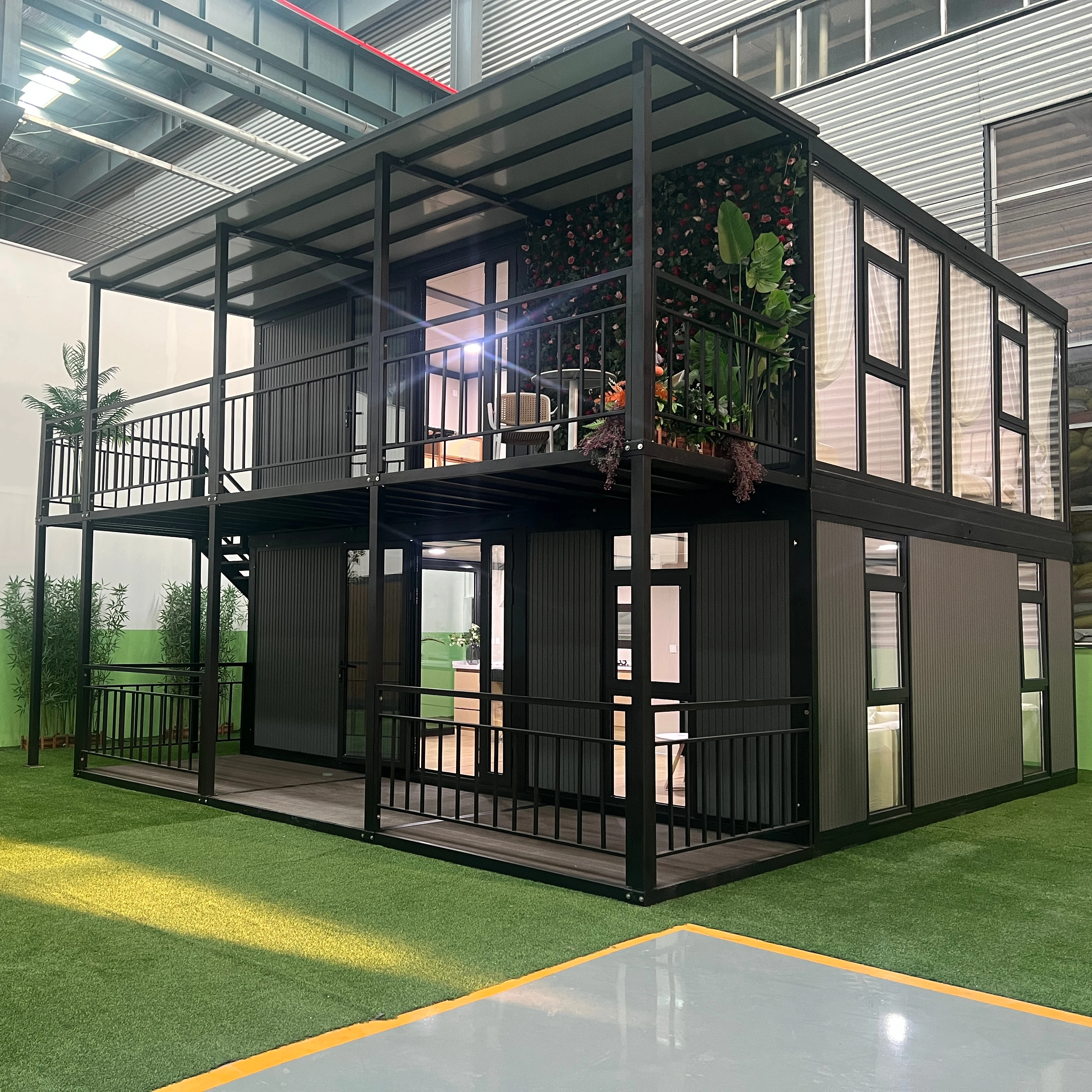Luxury Modern Design 2 Story Portable Expandable Container House Prefabricated Tiny Mobile Home Inside Spiral Staircase