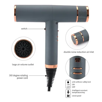 Customize 1800W 1875W 2000W Low-noise Brushless Motor Household Ionic Hair Dryer Professional Salon Hair Dryer