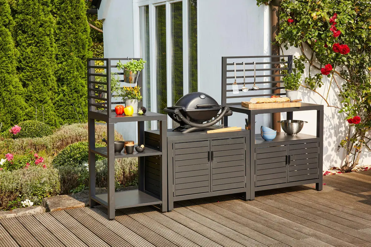 Kitchen Storage External AJUNION Luxury Modular Outdoor Kitchen Storage Cabinet Aluminum Frame ...