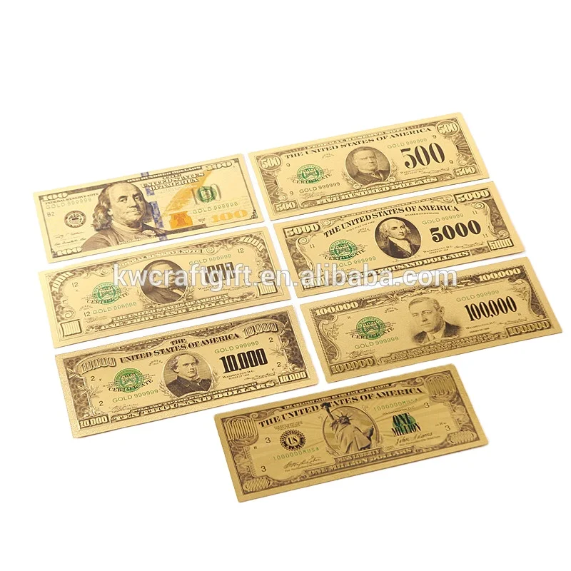 Statue of Liberty Image One Million Dollars Bill US $ Gold Money Banknote