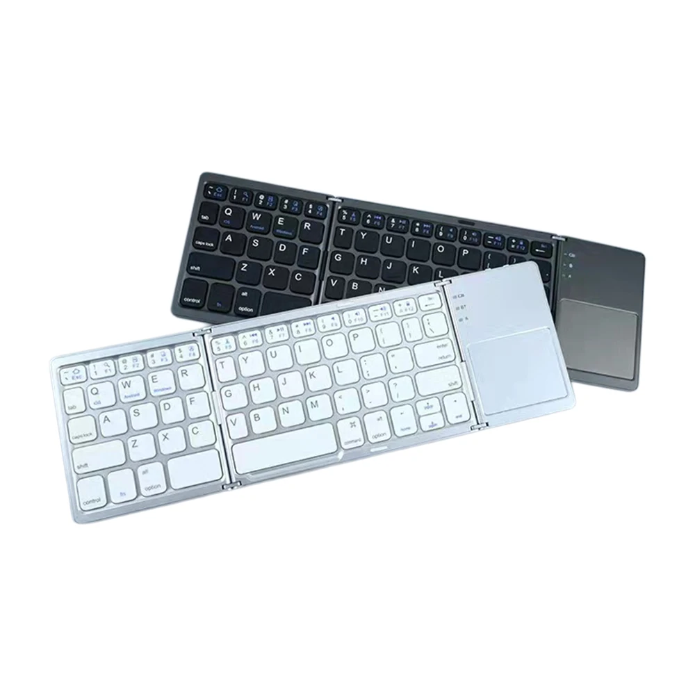 Muti Functional Triple Fold Rechargeable Bluetooth Wireless Keyboard With Touch Pad Used for Mobile Phone Computer Notebook