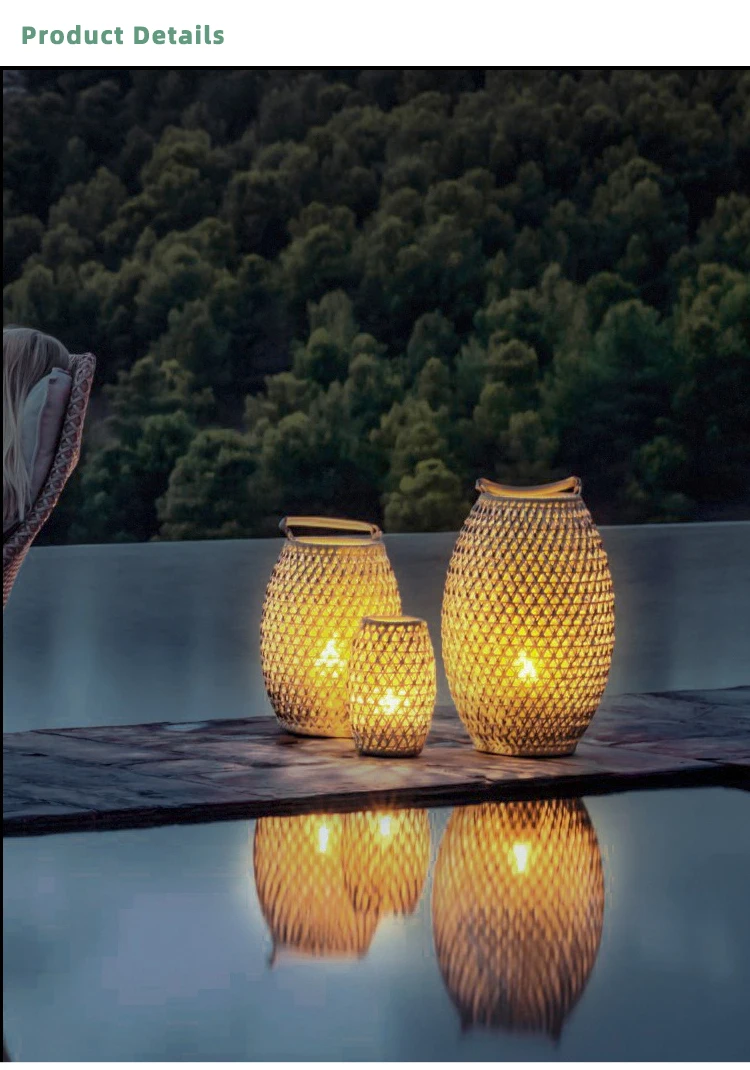 Outdoor Garden Light Wholesale Customized Bamboo Cane Lamp Outdoor