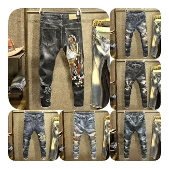 Men's Relaxed Fit Classic Jeans - Loose Fashion Baggy Comfort Plain Hip Hop Denim Pants