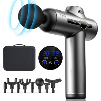Cheap Massage Machine Gun Led Touch Screen Gym Fitness Vibration Deep Tissue Portable Massage Gun Logo