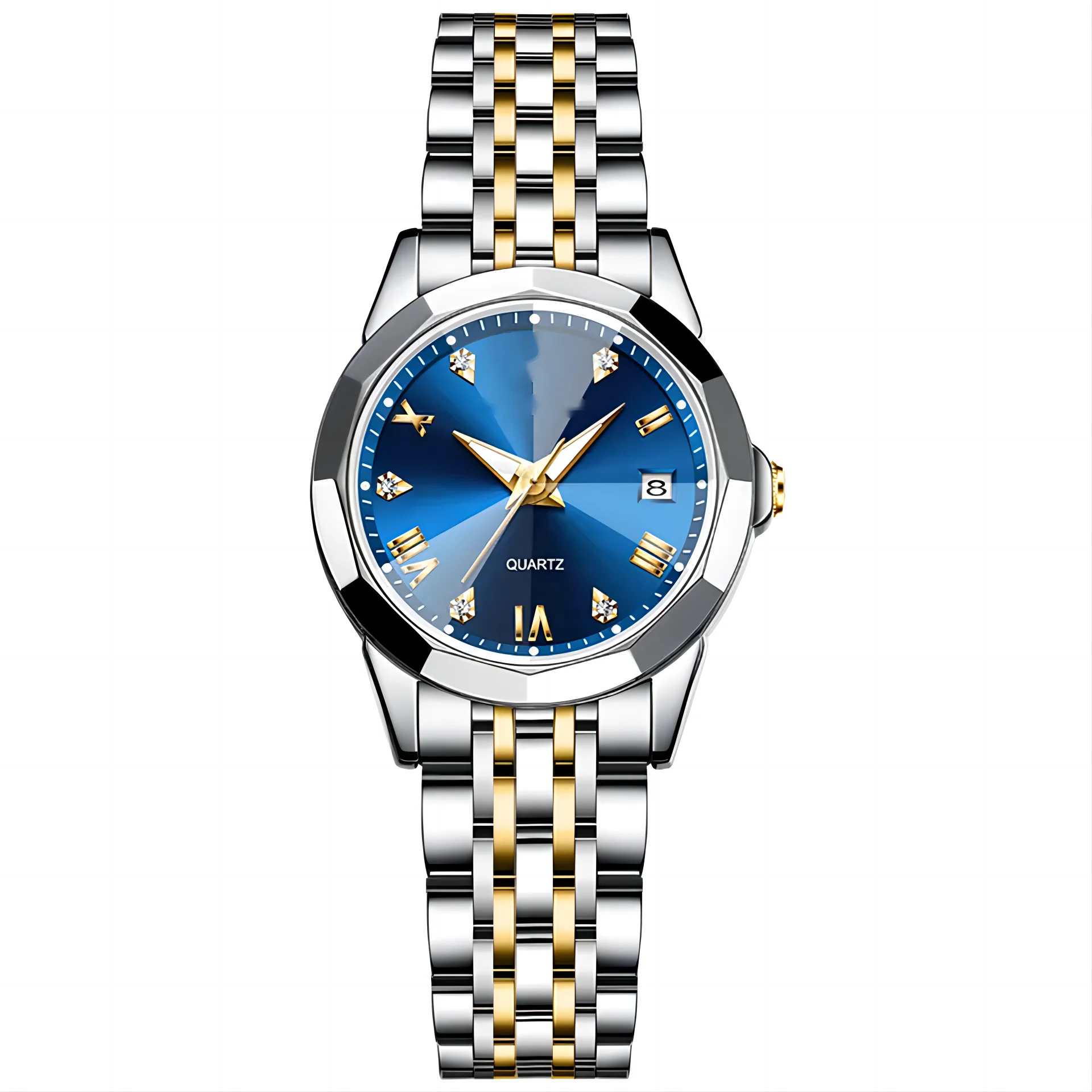 Women\'s Silver And Gold Analog Stainless Steel Waterproof Luxury Bracelet Watch POEDAGAR Women Luxury Watch Luminous Waterproof Quartz Watch  main image 2