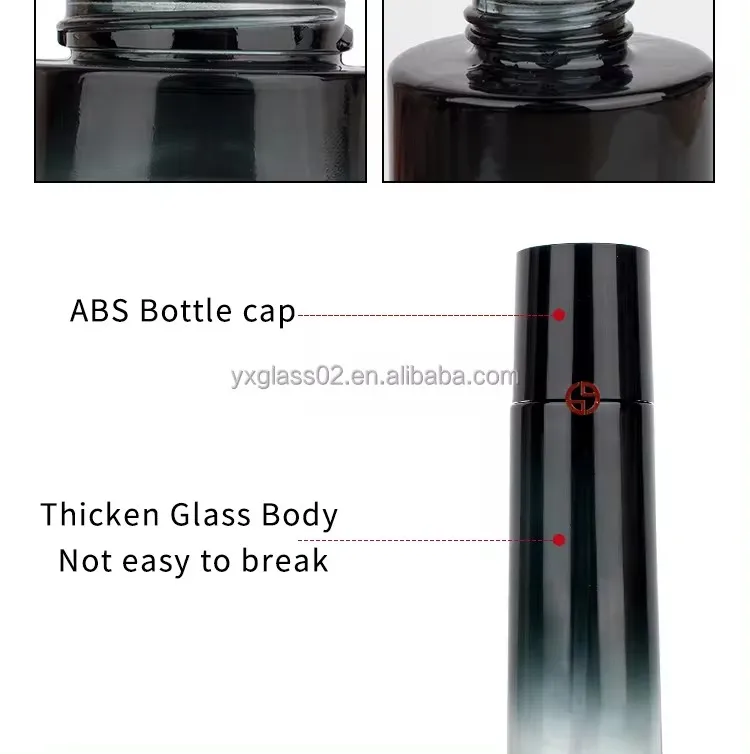 High-grade cosmetic bottle 30g50g30ml50ml90ml110ML130ml glossy container luxury skincare cosmetic set glass bottle packaging details