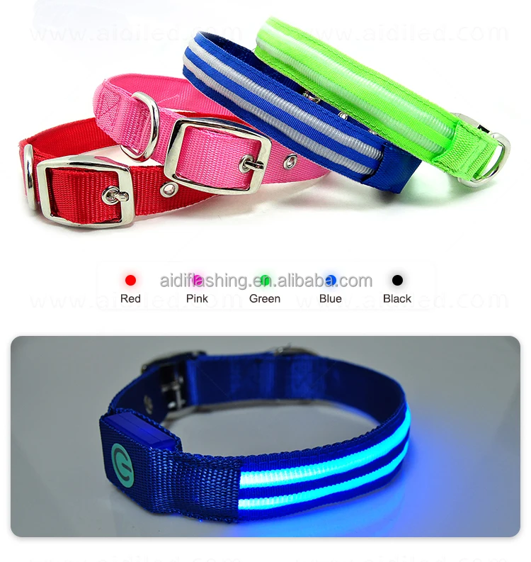 Led Dog Collar Battery Flashing Light Pet Collar Adjustable Led Dog Collar Safety in Dark