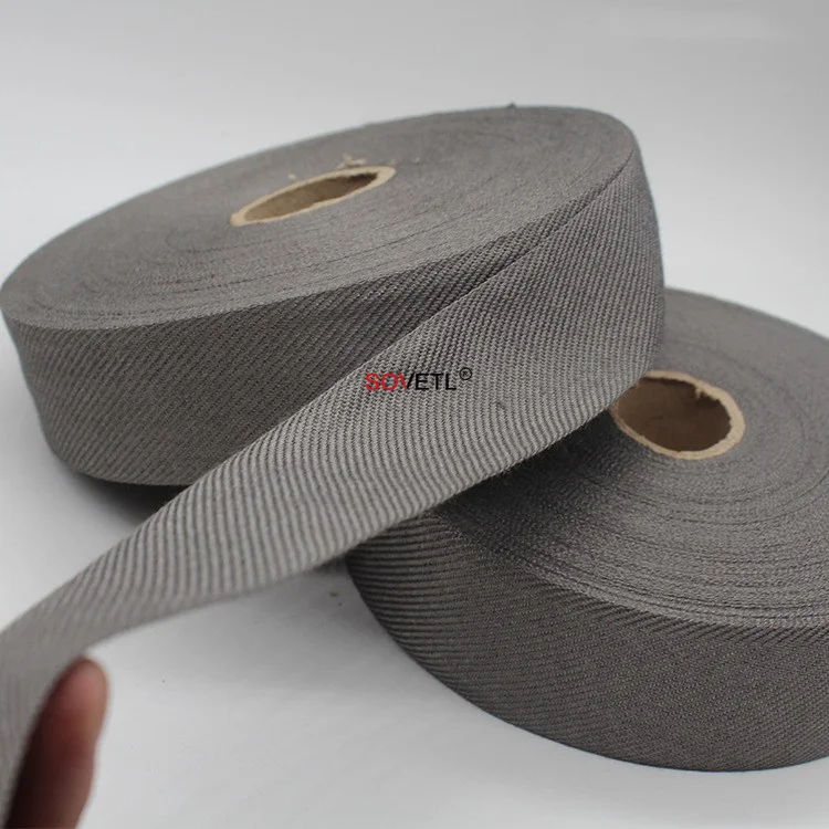 1200 Degrees Heat Resistant Webbing Anti-static Strap 316L Stainless Steel Ribbon Conductive Ribbon