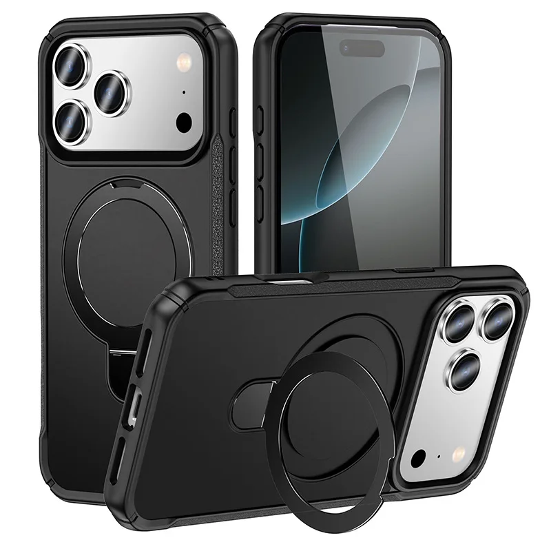 Laudtec 衝撃防止保護カバー 2-IN-1 ホルダー リング シリコンフィール 磁石付き スタンド付き スマホケース iPhone 17 Air Pro Max 対応