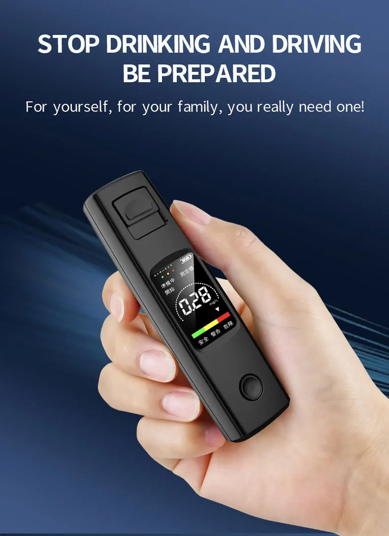 Dropshipping Professional Accurate Detection Small Handheld Digital Breathalyzer Portable Breath Alcohol Tester for Car Drivers
