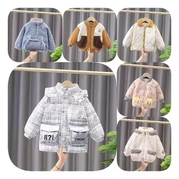 Children's cotton-padded winter clothes new girls' cotton-padded coat thick down padded jacket little girl's winter coat