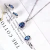 Set in tanzanite placcato oro bianco 18 carati in argento 925