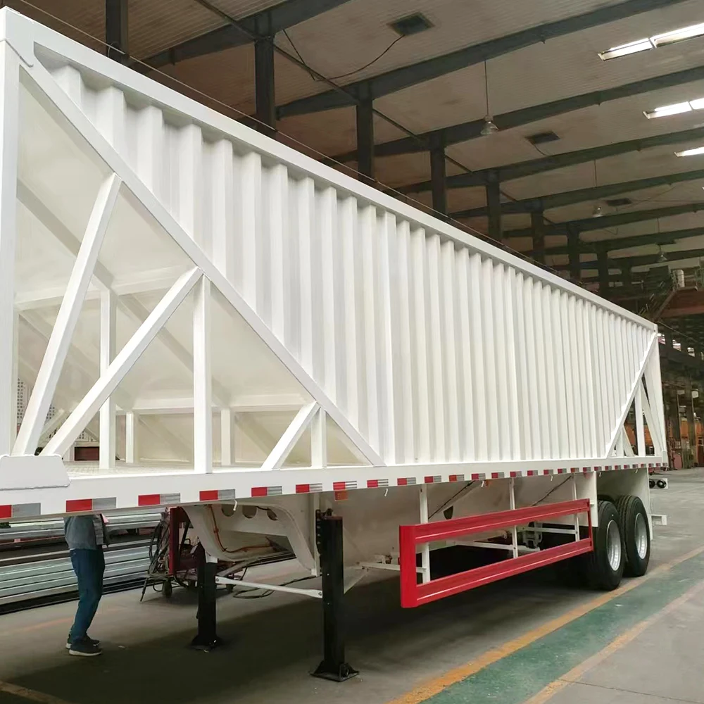 2 Axles Hopper Bottom Steel Semi-Trailers for Grain Cargo Transport Silo Type-Available for Sale
