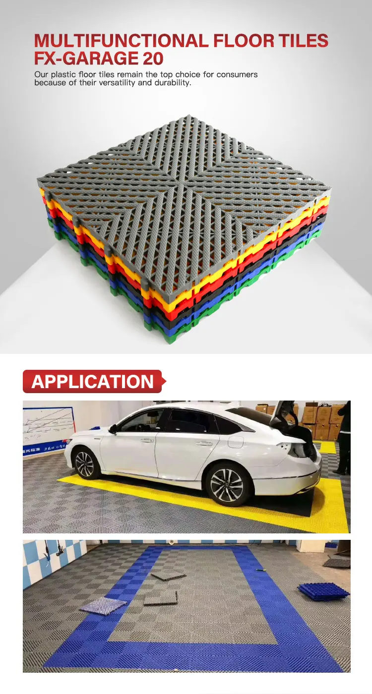Ce/strong Easy Installation Garage Interlocking Pp Floor Tiles Covering Plastic Garage Floor