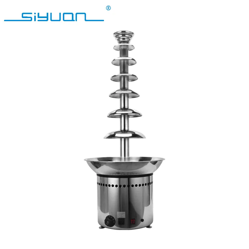 7 слоев шоколадный фонтан водопад машина полностью автоматическая Свадебные шоколад кунжутное нержавеющей стали горячий