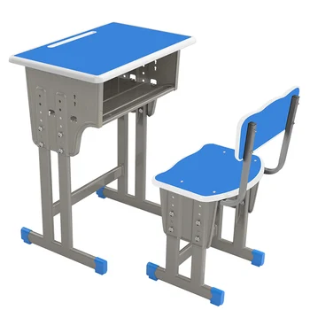 Modern Comfortable Metal Student Desk and Chair Set for Home Office and School for Work and Study