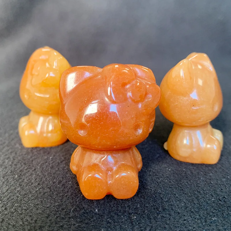 Кристаллы лечебные камни котенок хрустальный камень резьбы маленький размер хрусталь hello kitty для украшения