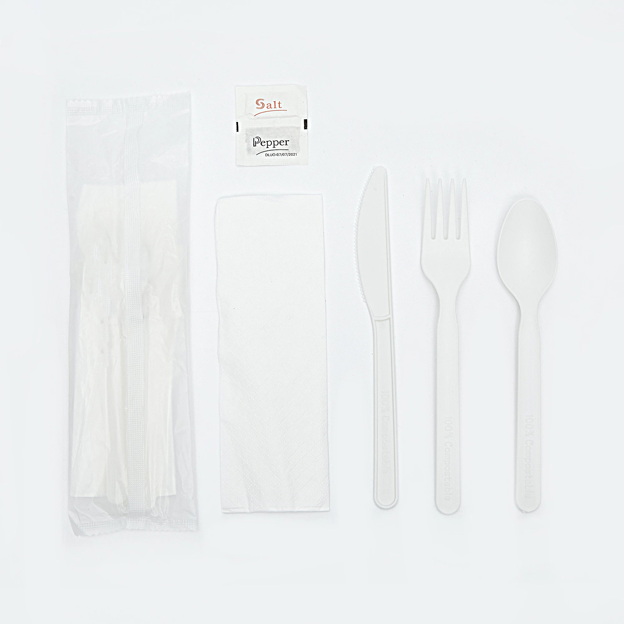 Oem Cpla Flatware Sets Flight Spoon Fork Knife Kit Disposable