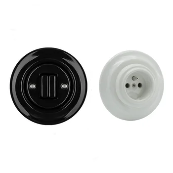 Interrupteur Vintage Porcelaine Céramique – 3A 250V, Bon état