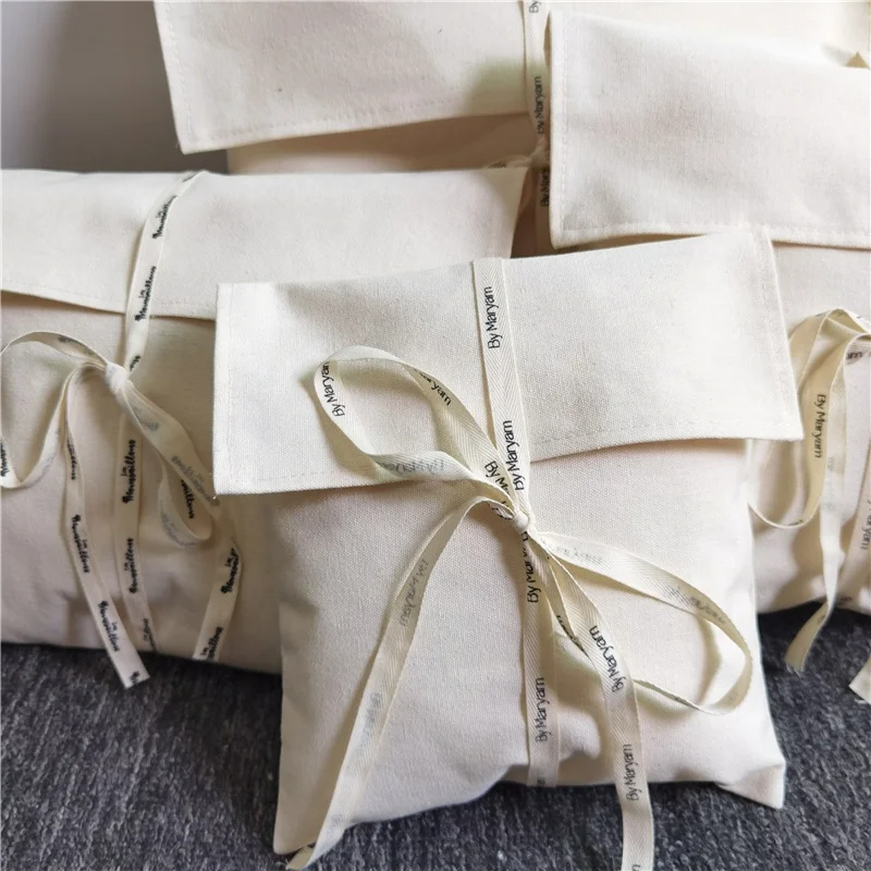 Cotton Envelope Gift Packaging Cloth Dust Bag White Luxury Jewelry