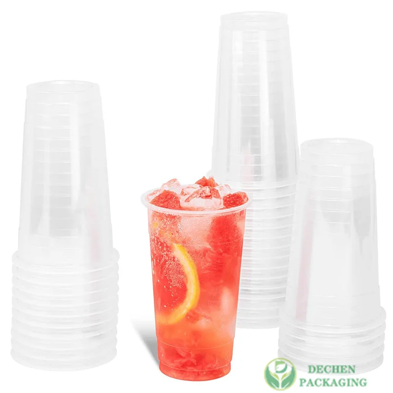Black Pet Cup Plastic Cups With Lids And Straw