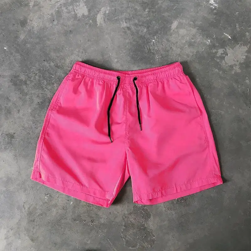 Short de bain personnalisé en Nylon pour hommes, couleur unie, vêtements de plage, vente en gros, 492_voghion.com