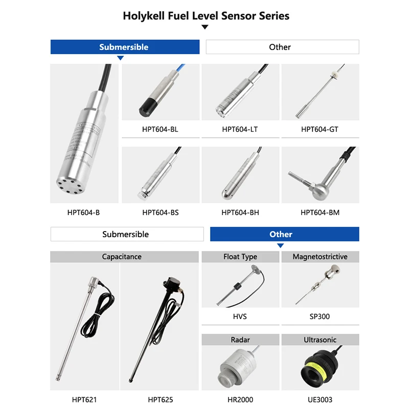 Holykell 4-20ma Submersible Level Sensor for Check Water in Fuel tank