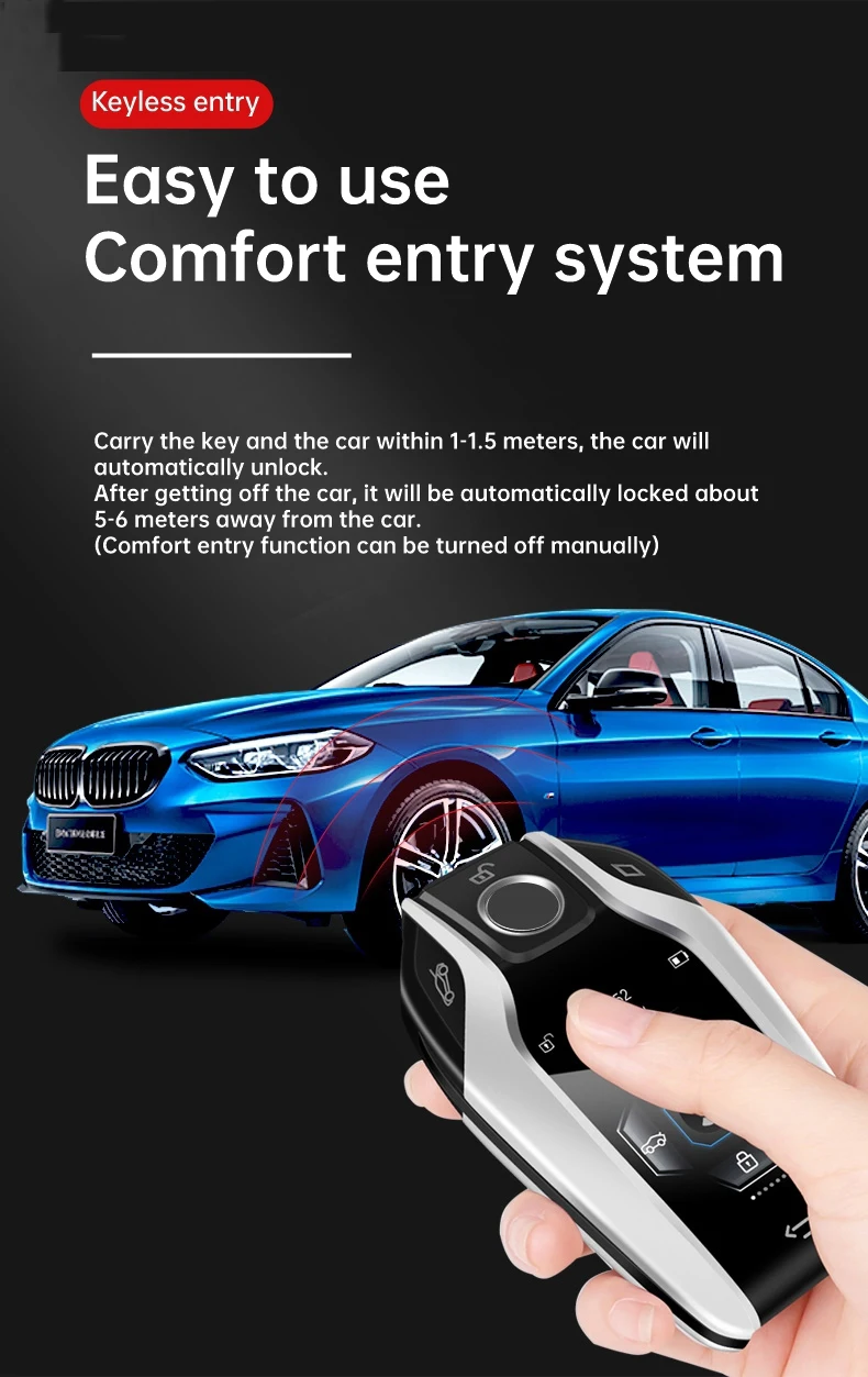 Universal LCD Smart Key Cover Upgrade Version for All Car Models Smart Keyless Key With One-Key Start