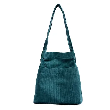 Factory Direct Soft Corduroy Tote Bag - Custom Logo, Simple Style Single Shoulder Bag Corduroy Bags For Women