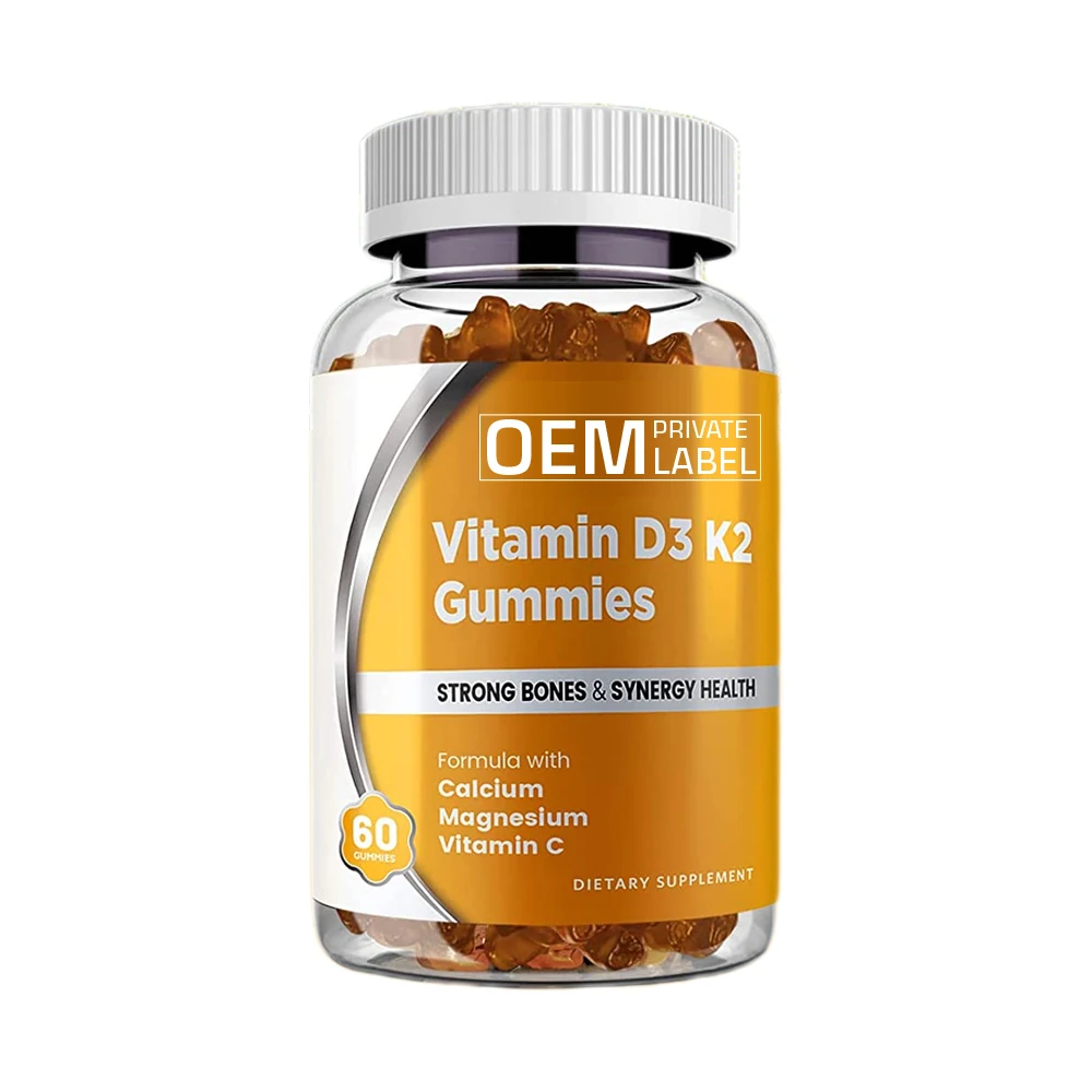 Hot Sales Dietary Supplement Bone Health Vitamin D3 10000 Iu Vitamin K2 Mk7 Gummies Vitamin D3