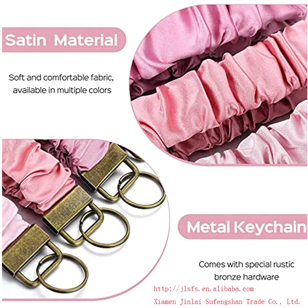 Elastic Scrunchie Wristlet Bracelet Keychain Soft Wristband Keyring