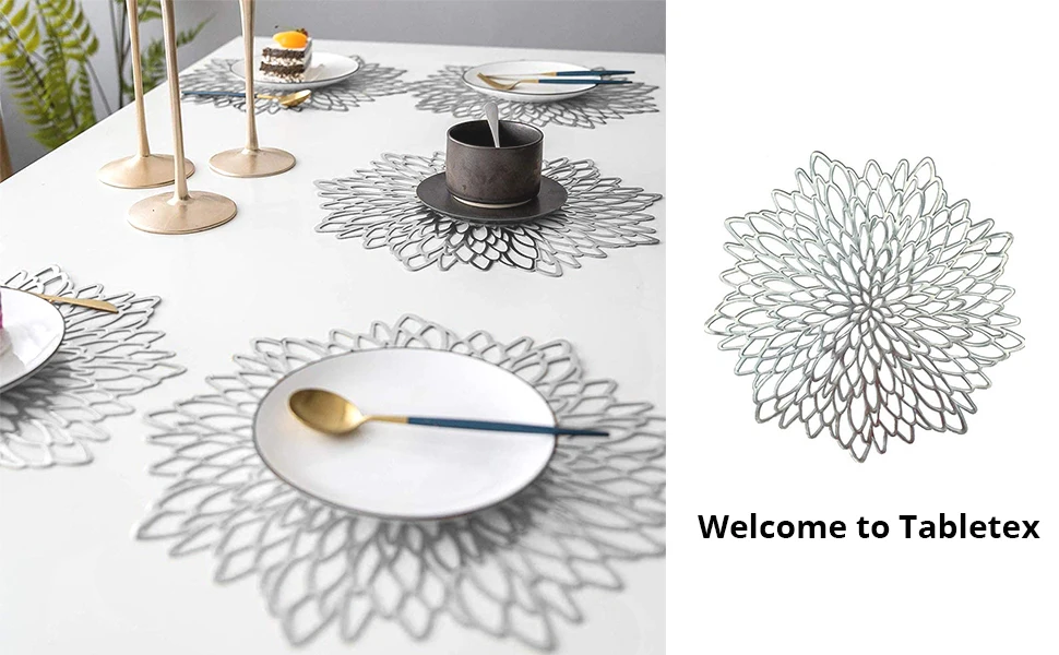 Pvc Pressed Vinyl Metallic Placemats/wedding Accent Centerpiece