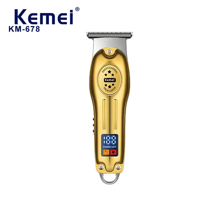 Top Quality LCD Digital Display Hair Cut Machine Kemei km-678 USB Charging Clipper Hair Nose Trimmer
