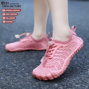 Men's Quick Dry Anti-Slip Aqua Shoes for Summer Water Sports Barefoot Slip-On Five-Toe Design with EVA Insole Socks