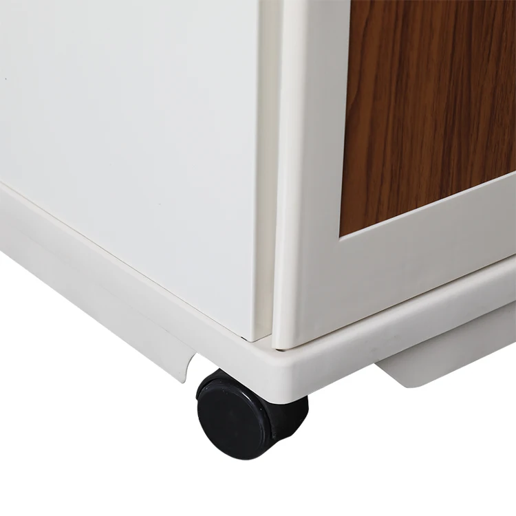 YXG-08-2 Hospital Room Furniture Abs Plastic Movable Hospital Medical Bedside Cabinet With Casters