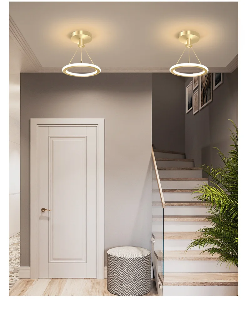 Nordic Simple Modern Hallway Light Foyer Entrance Ceiling Lamp Led Corridor Creative Ceiling Light Bedroom Cloakroom Lights