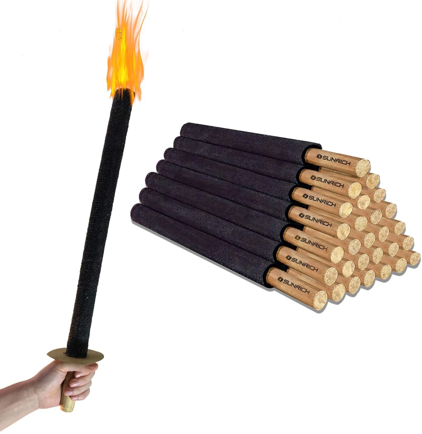 Party Decoration to Create Atmosphere Wind Proof Fire Torch Natural Wax Torch Burning for Long Time